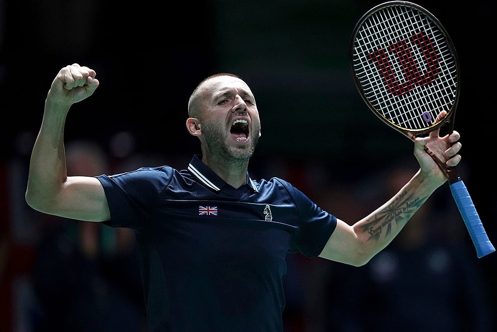 | Photo: Martin Rickett/PA via AP : Davis Cup Tennis, Britain vs Finland: 